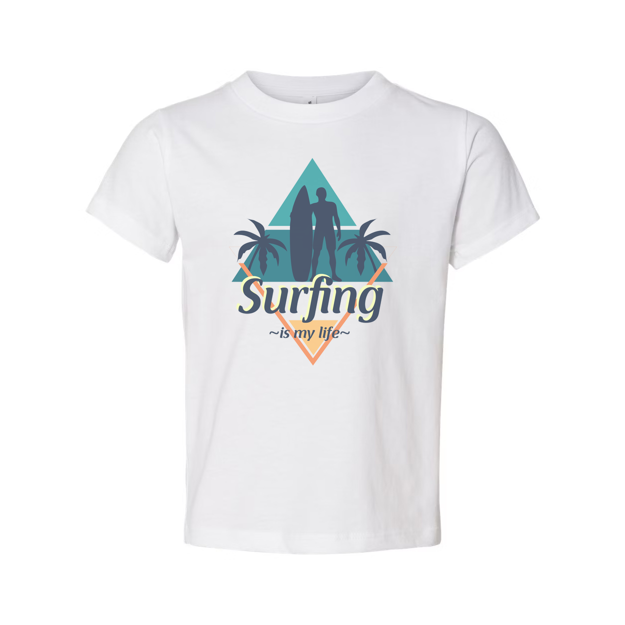 Surfing Graphic Unisex Tee For Men And Women With Surfboard Silhouettes And Palm Trees Beach Design