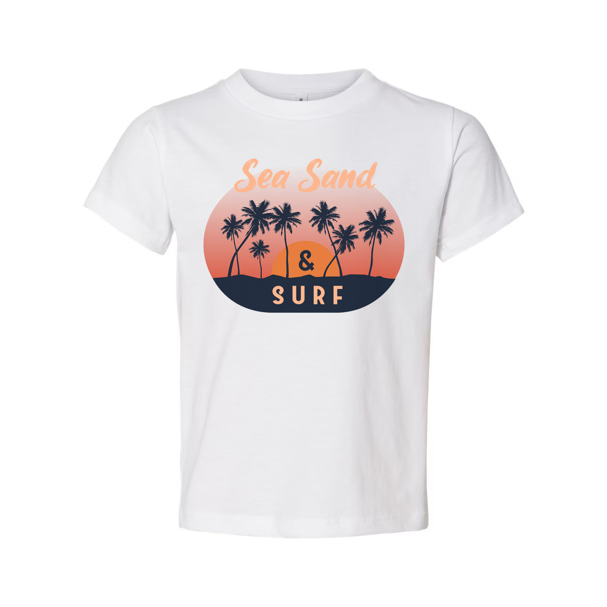 Sea Sand And Surf Palm Tree Sunset Unisex Graphic Tee