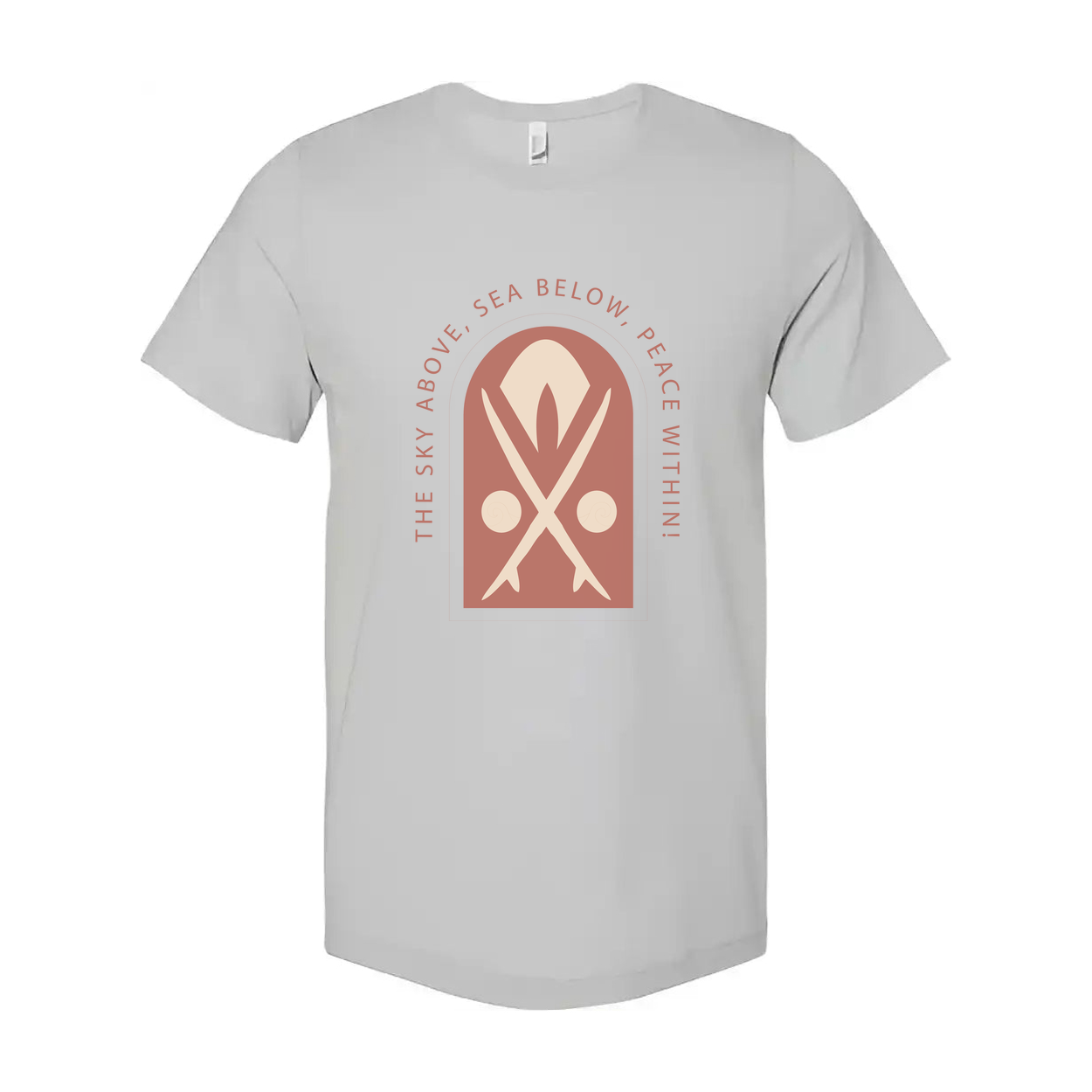 Unisex Surfing The Sky Above Sea Below Peace Within Graphic Tee For Beach Lovers Worldwide