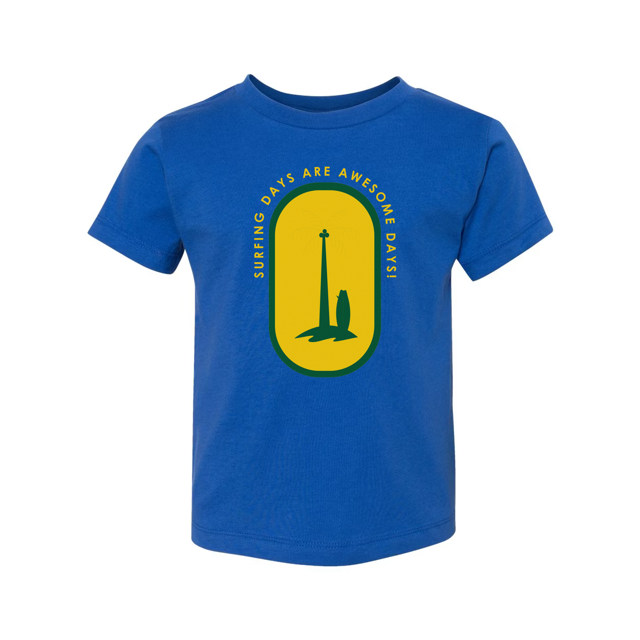 Unisex Surfing Graphic T Shirt With Palm Tree Emblem And Surfing Days Are Awesome Days