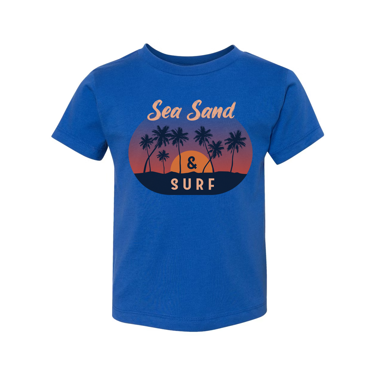 Sea Sand And Surf Palm Tree Sunset Unisex Graphic Tee