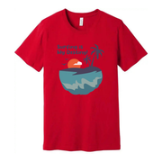 Surfing Is My Destiny Graphic Tee For Unisex Short Sleeve Island Sunset Beach Scene