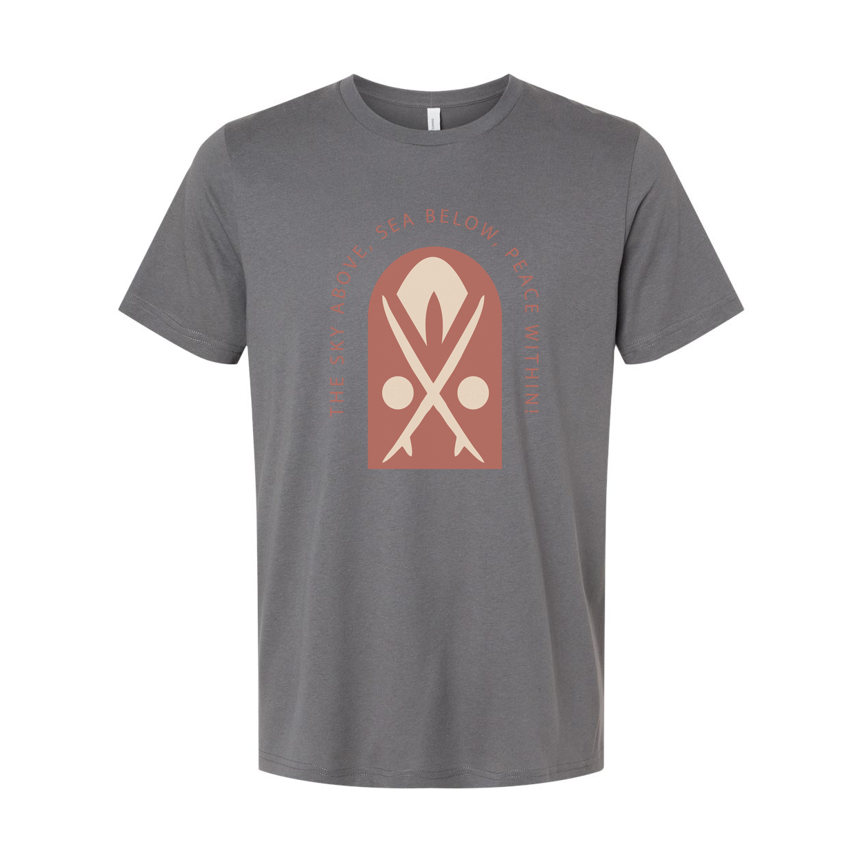 Unisex Surfing The Sky Above Sea Below Peace Within Graphic Tee For Beach Lovers Worldwide