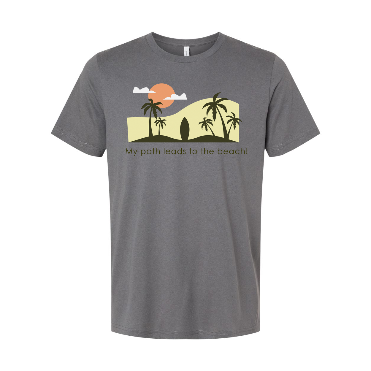 Unisex Beach Scene T Shirt With Palm Trees Sunset Graphic