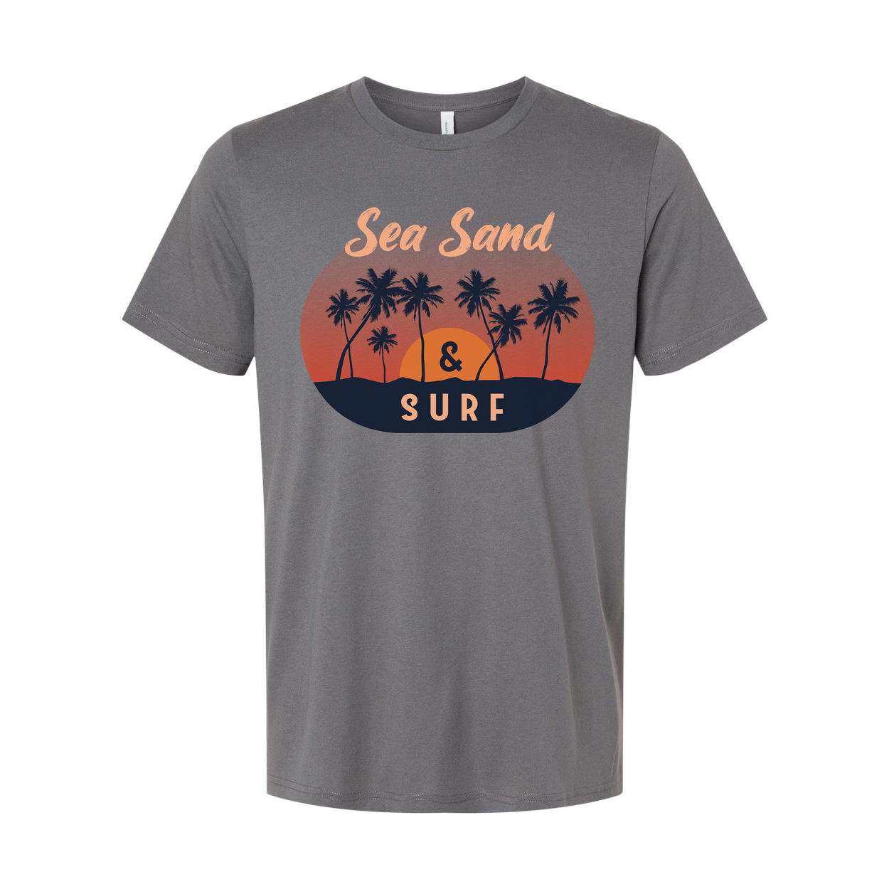 Sea Sand And Surf Palm Tree Sunset Unisex Graphic Tee
