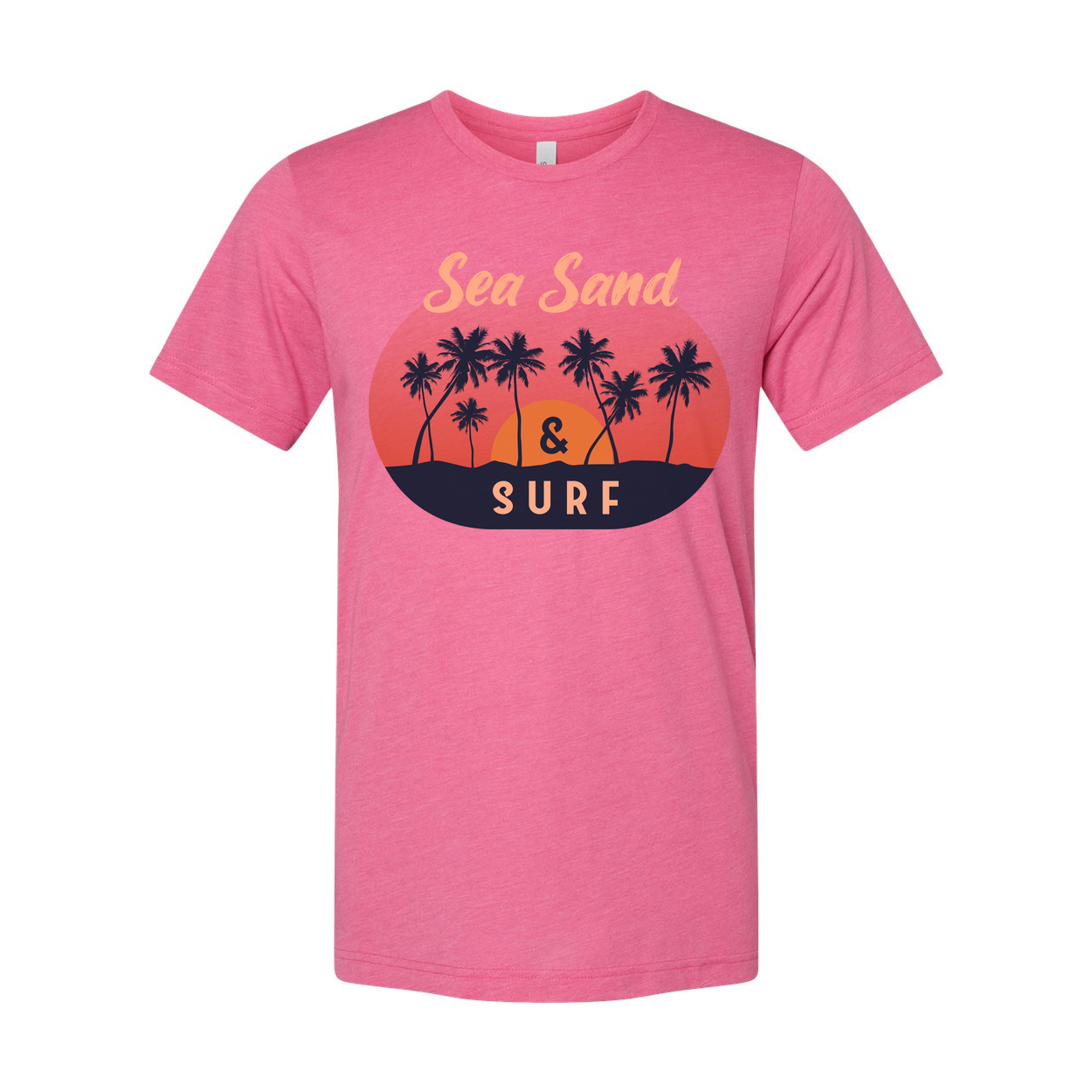 Sea Sand And Surf Palm Tree Sunset Unisex Graphic Tee