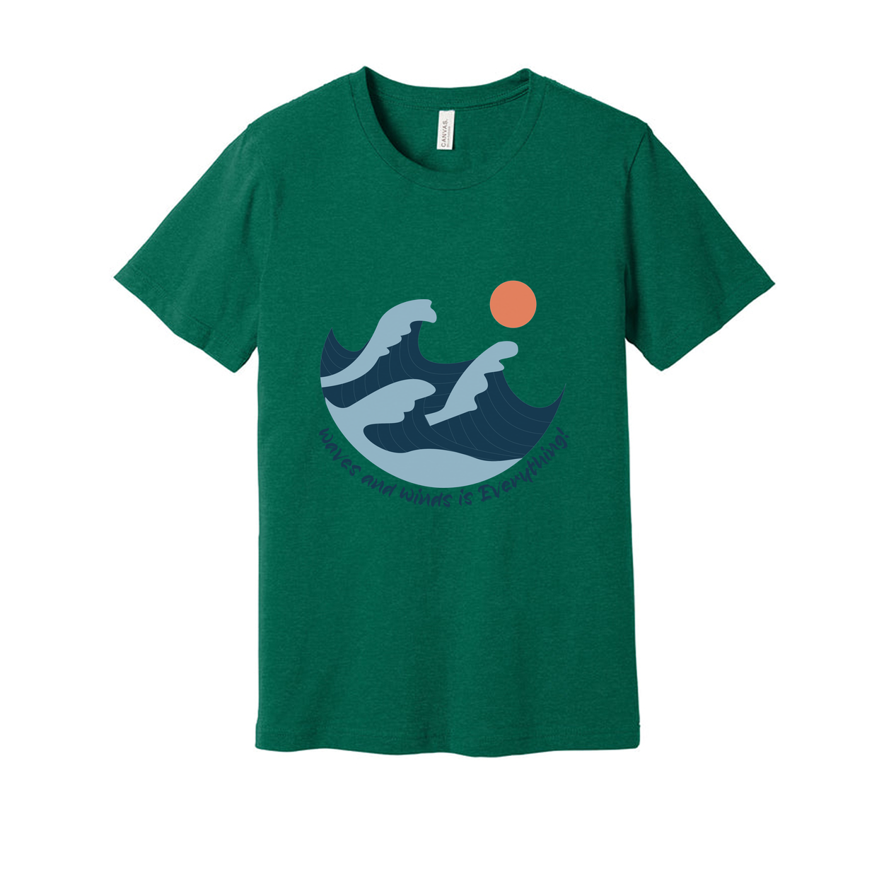 Unisex Surfing Waves and Sun Graphic Tee