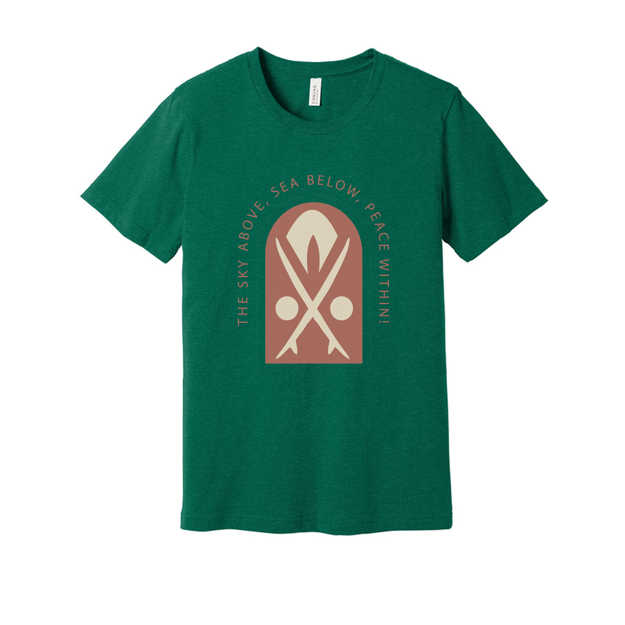 Unisex Surfing The Sky Above Sea Below Peace Within Graphic Tee For Beach Lovers Worldwide
