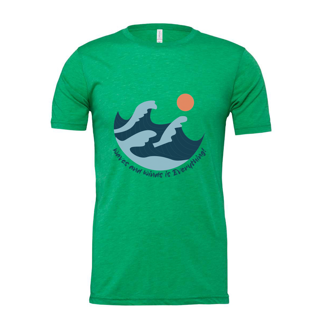 Unisex Surfing Waves and Sun Graphic Tee