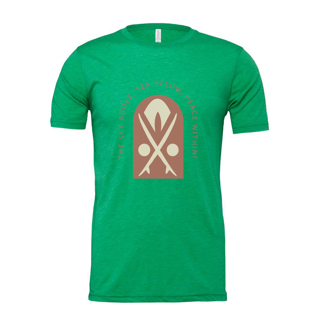 Unisex Surfing The Sky Above Sea Below Peace Within Graphic Tee For Beach Lovers Worldwide