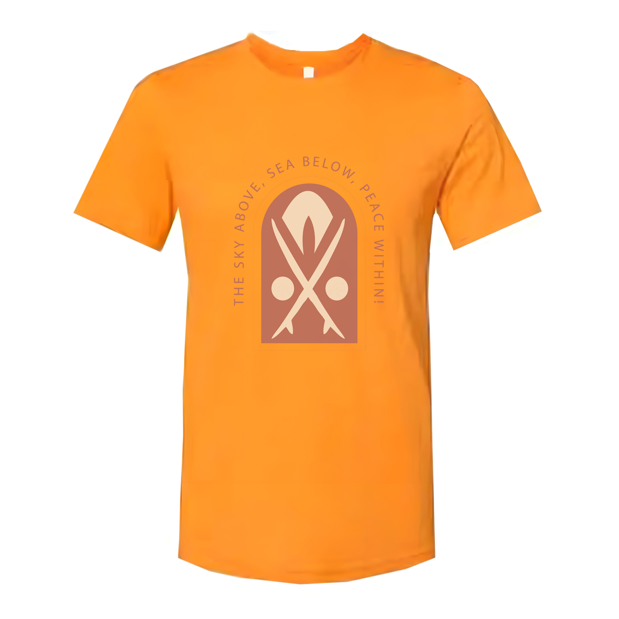 Unisex Surfing The Sky Above Sea Below Peace Within Graphic Tee For Beach Lovers Worldwide