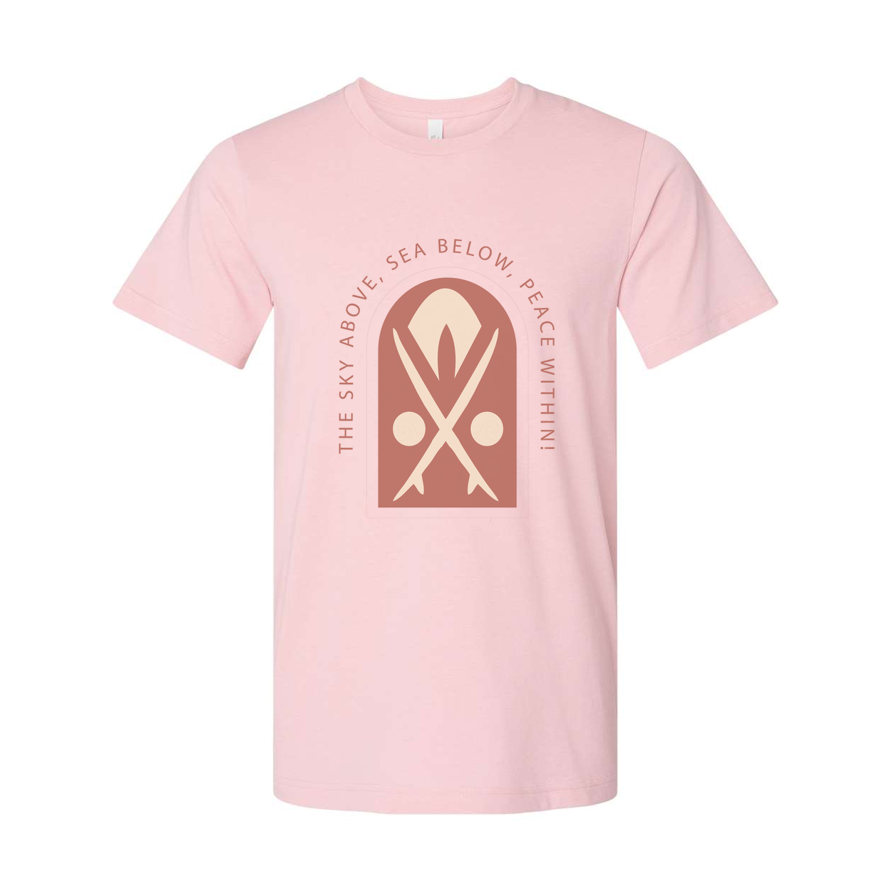 Unisex Surfing The Sky Above Sea Below Peace Within Graphic Tee For Beach Lovers Worldwide