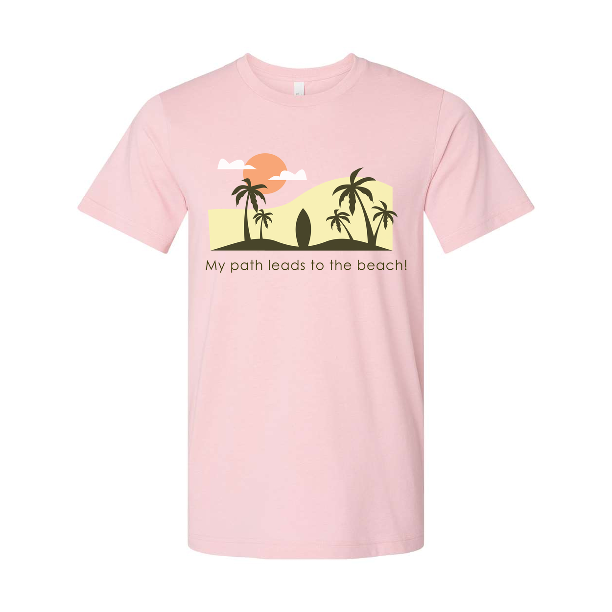 Unisex Beach Scene T Shirt With Palm Trees Sunset Graphic