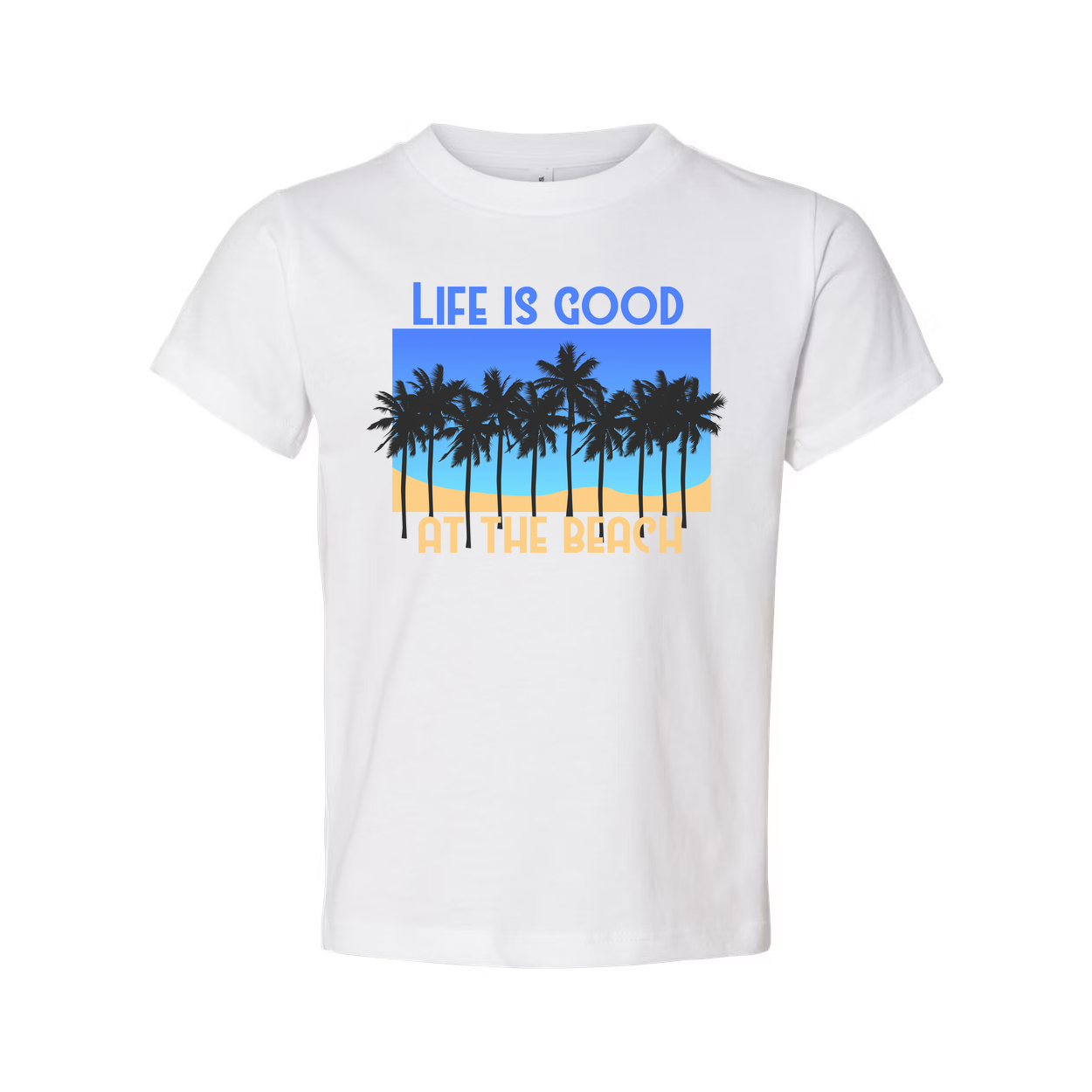 Life Is Good At The Beach Palm Tree Graphic Tee Unisex Casual Everyday Wear For Men And Women