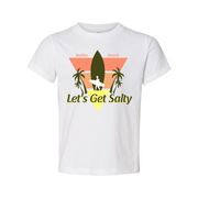 Let's Get Salty Surfing Graphic Tee With Palm Trees And Surfboard Malibu Beach Vibe Unisex