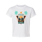 Florida Surfing Palm Tree Sunset Graphic Tee For Men And Women Unisex Beach Surf Shirt