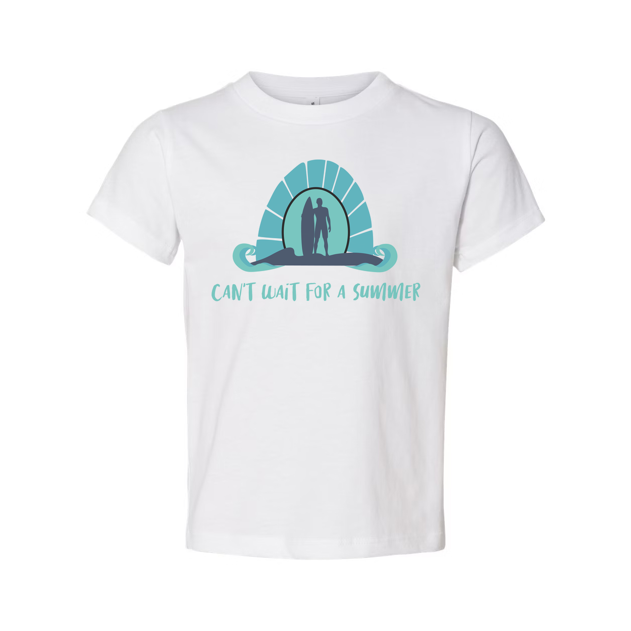 Unisex Surfing Graphic T Shirt With Wave Sunrise Design Can't Wait for a Summer Beachwear Essential