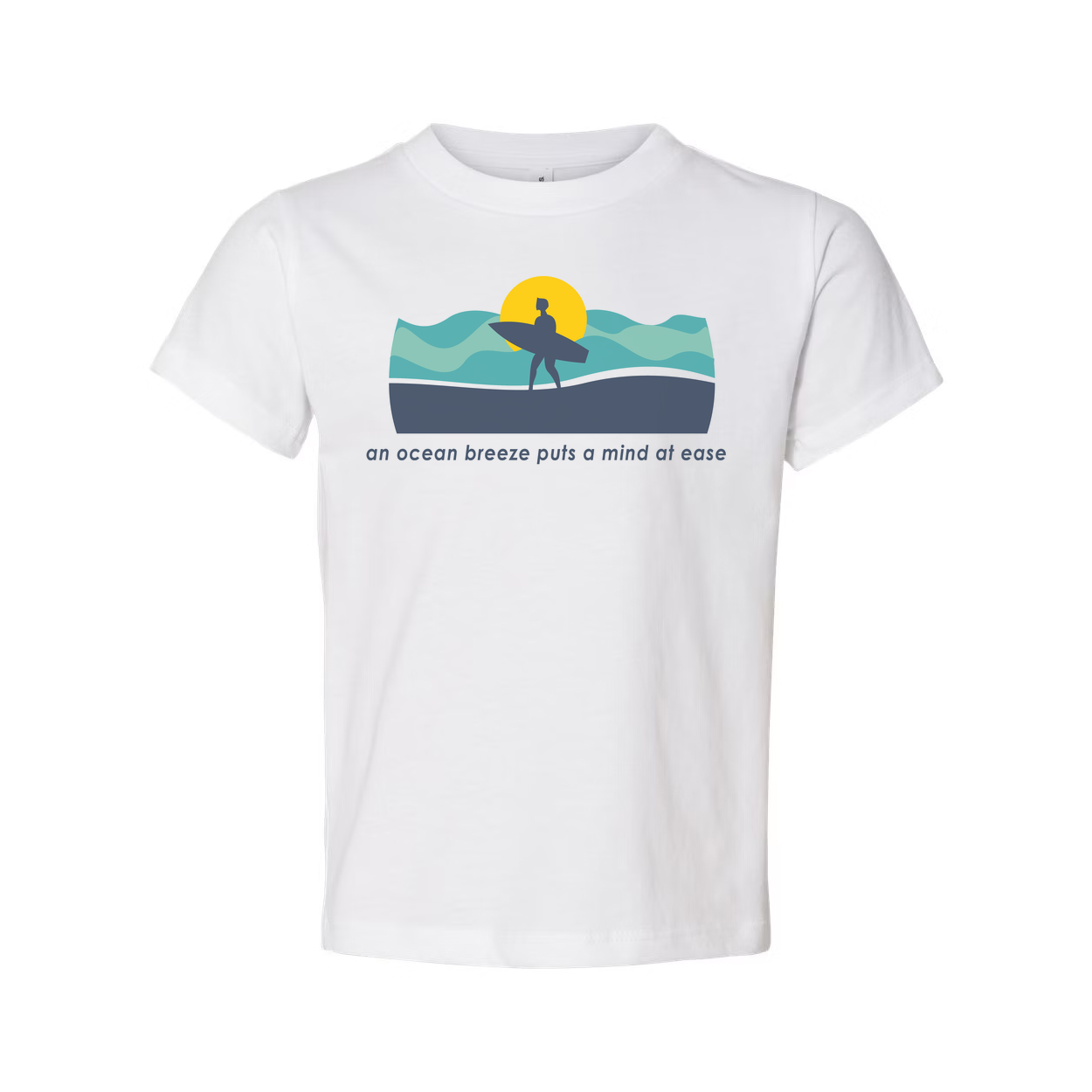 Surfer Graphic Unisex T Shirt With Ocean Waves And Sun Beach Vibes Casual Collection