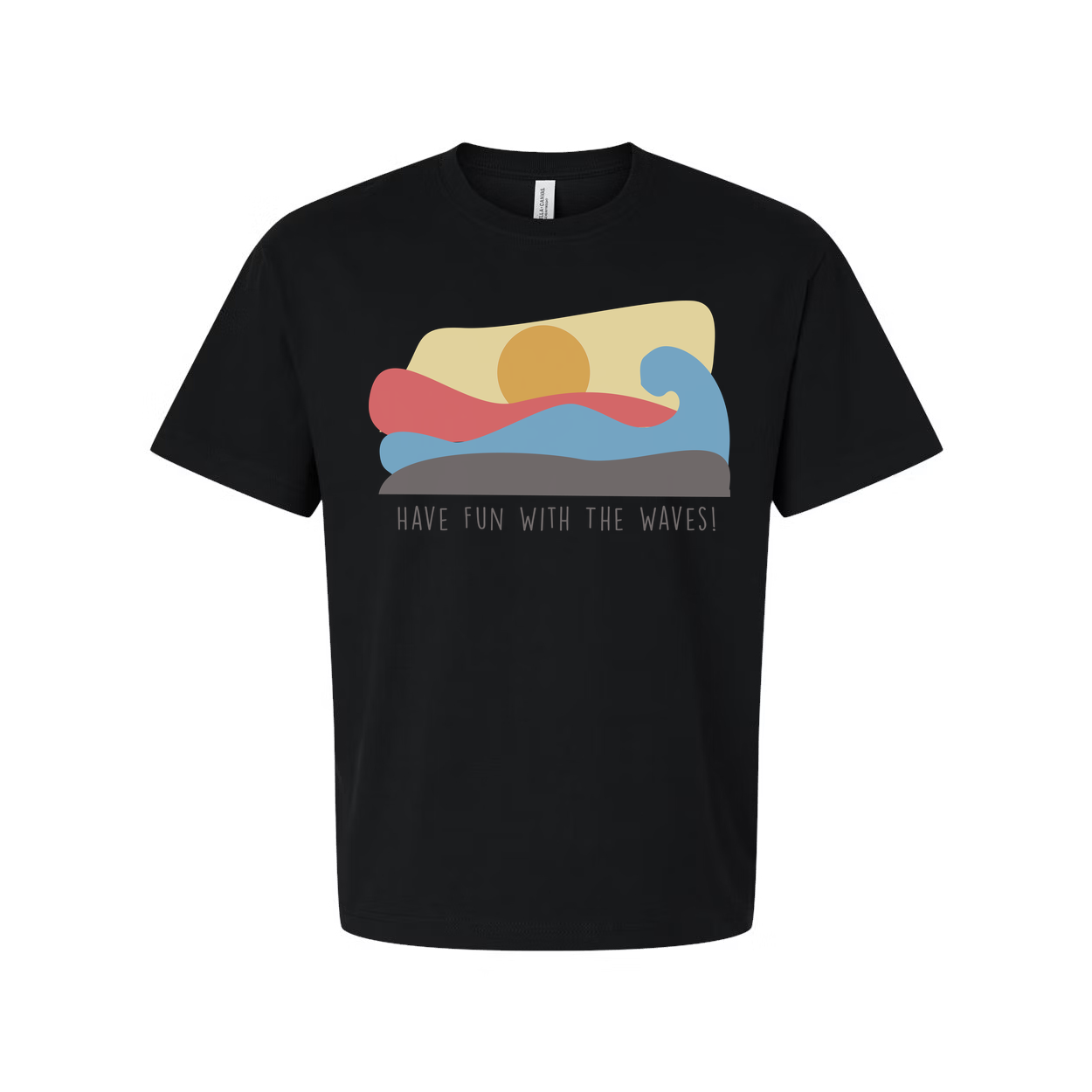 Unisex Surf Wave Graphic T Shirt With Pastel Sunset Have Fun With The Waves Motif