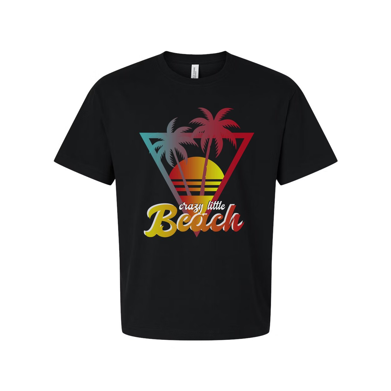 Unisex Surfing Palm Tree Sunset Graphic T Shirt With Beach Scene Artwork In Vivid Colors