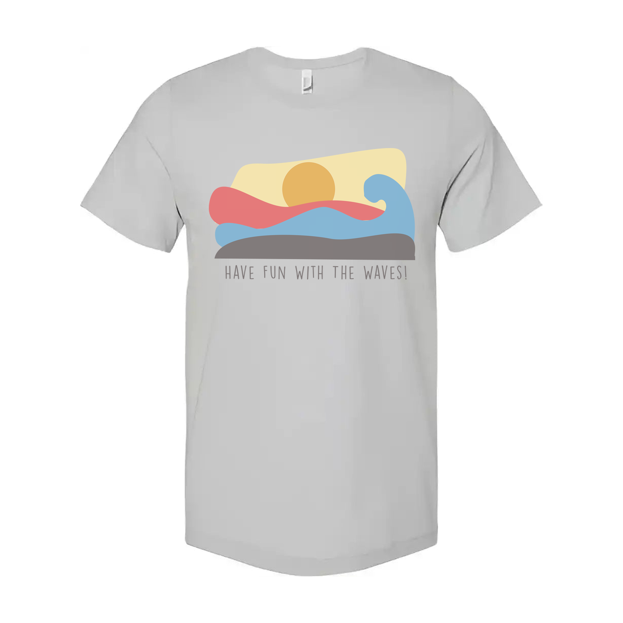 Unisex Surf Wave Graphic T Shirt With Pastel Sunset Have Fun With The Waves Motif