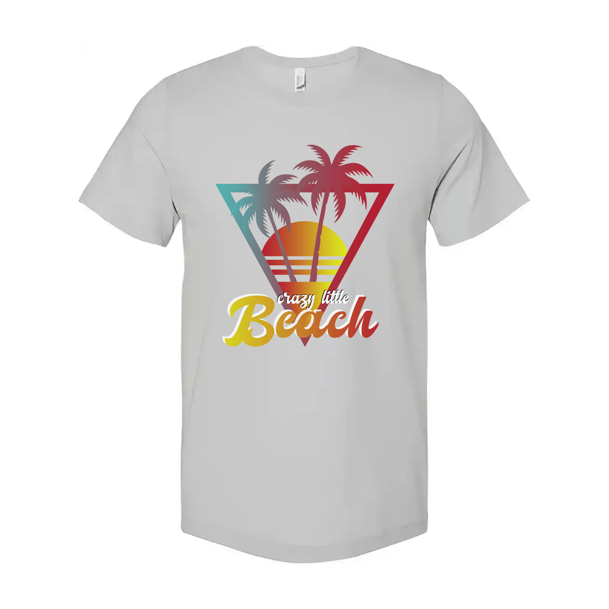 Unisex Surfing Palm Tree Sunset Graphic T Shirt With Beach Scene Artwork In Vivid Colors