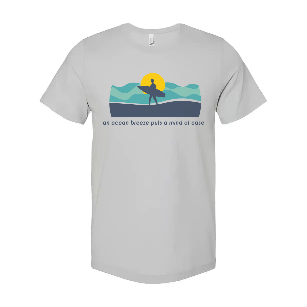 Surfer Graphic Unisex T Shirt With Ocean Waves And Sun Beach Vibes Casual Collection