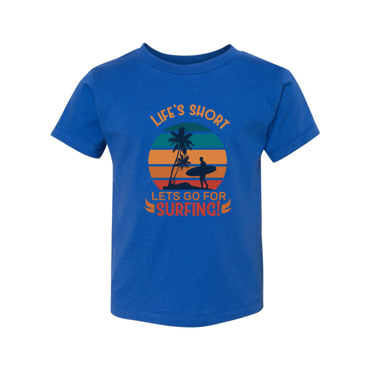 Surfing Theme Unisex T Shirt With Sunset Palm Tree Graphic Design For Beach Lovers