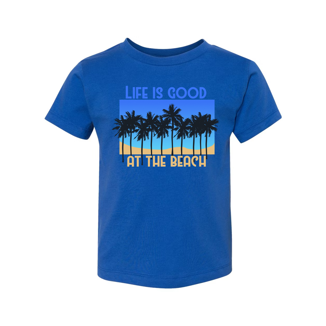 Life Is Good At The Beach Palm Tree Graphic Tee Unisex Casual Everyday Wear For Men And Women