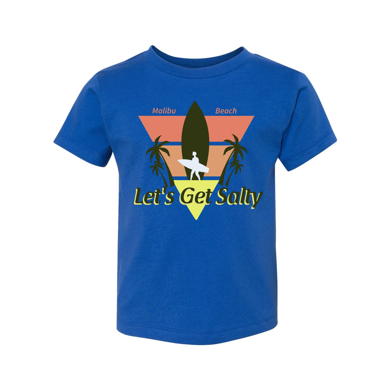 Let's Get Salty Surfing Graphic Tee With Palm Trees And Surfboard Malibu Beach Vibe Unisex