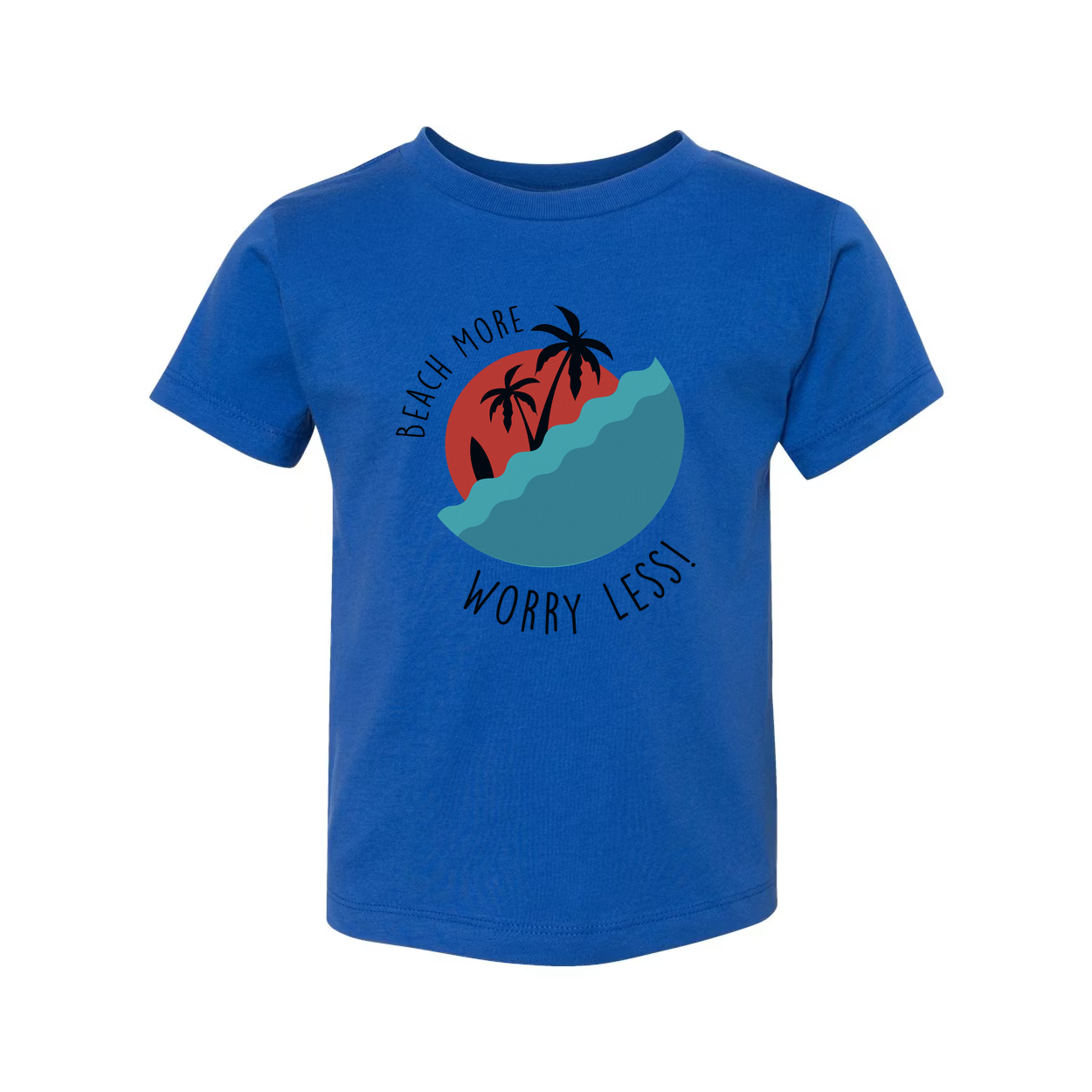 Unisex Beach Scene Graphic T Shirt With Palm Trees And Ocean Waves For Surf Lovers