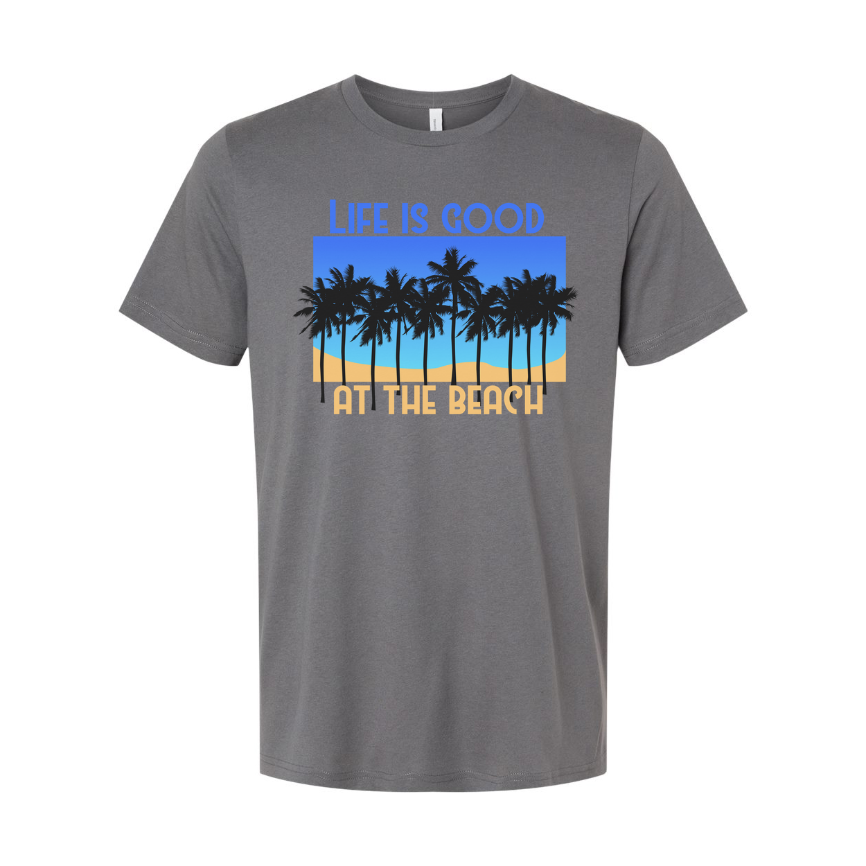 Life Is Good At The Beach Palm Tree Graphic Tee Unisex Casual Everyday Wear For Men And Women