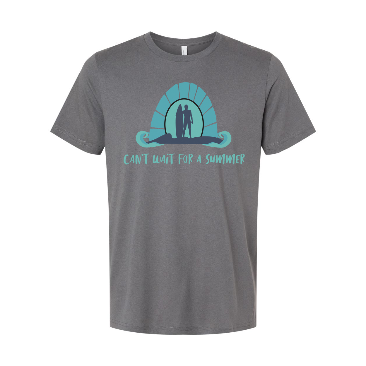 Unisex Surfing Graphic T Shirt With Wave Sunrise Design Can't Wait for a Summer Beachwear Essential