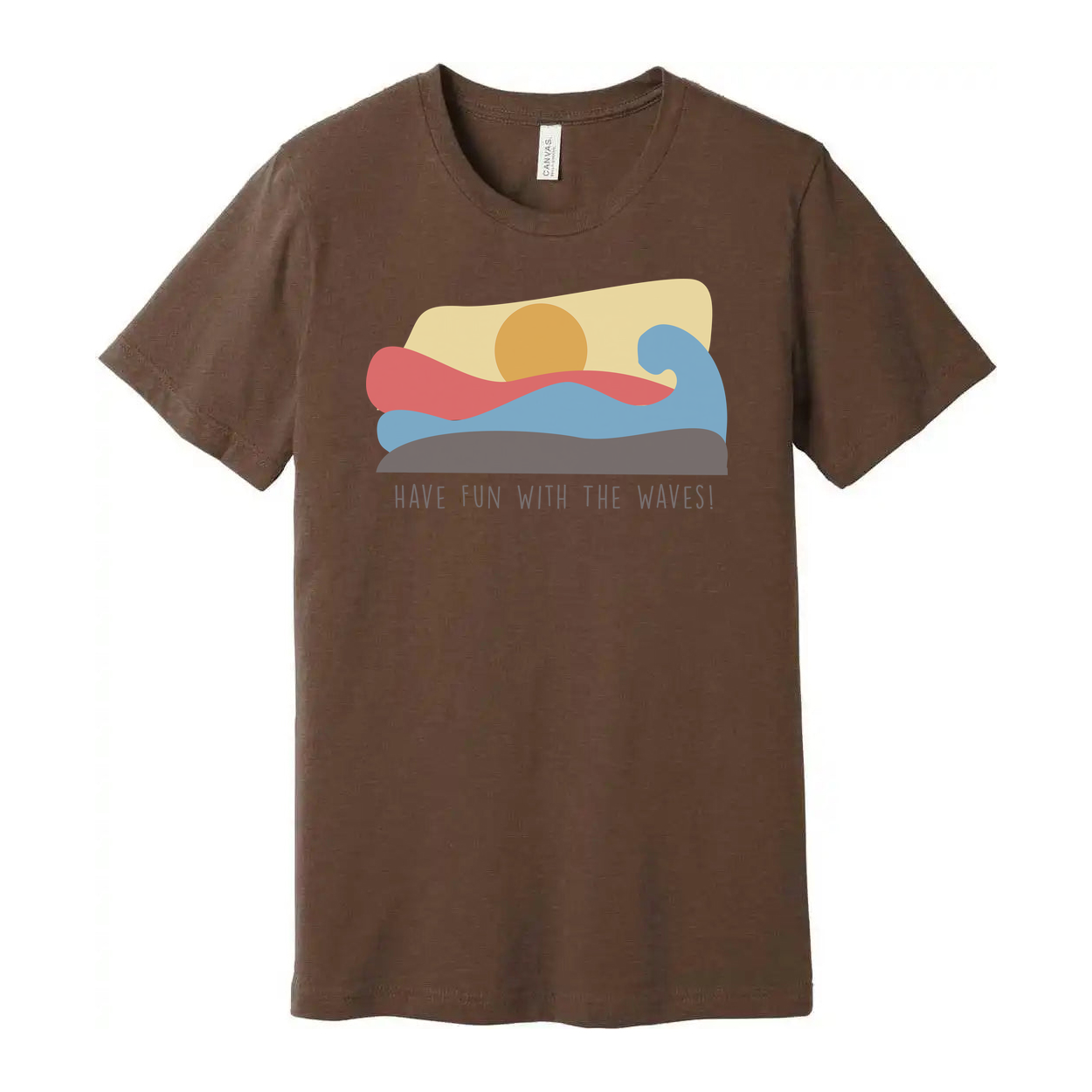Unisex Surf Wave Graphic T Shirt With Pastel Sunset Have Fun With The Waves Motif