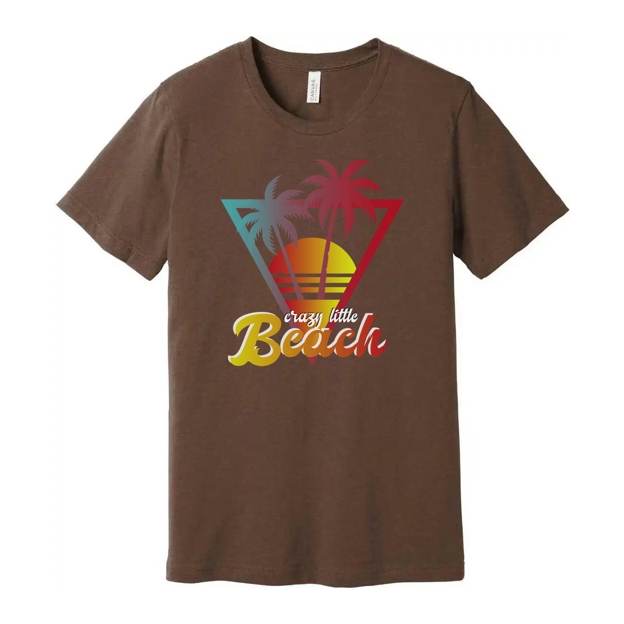 Unisex Surfing Palm Tree Sunset Graphic T Shirt With Beach Scene Artwork In Vivid Colors
