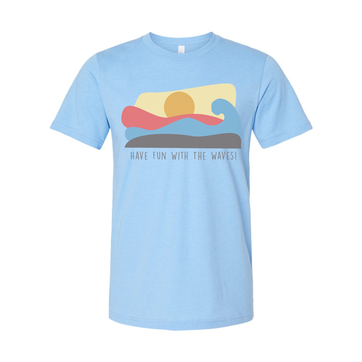 Unisex Surf Wave Graphic T Shirt With Pastel Sunset Have Fun With The Waves Motif