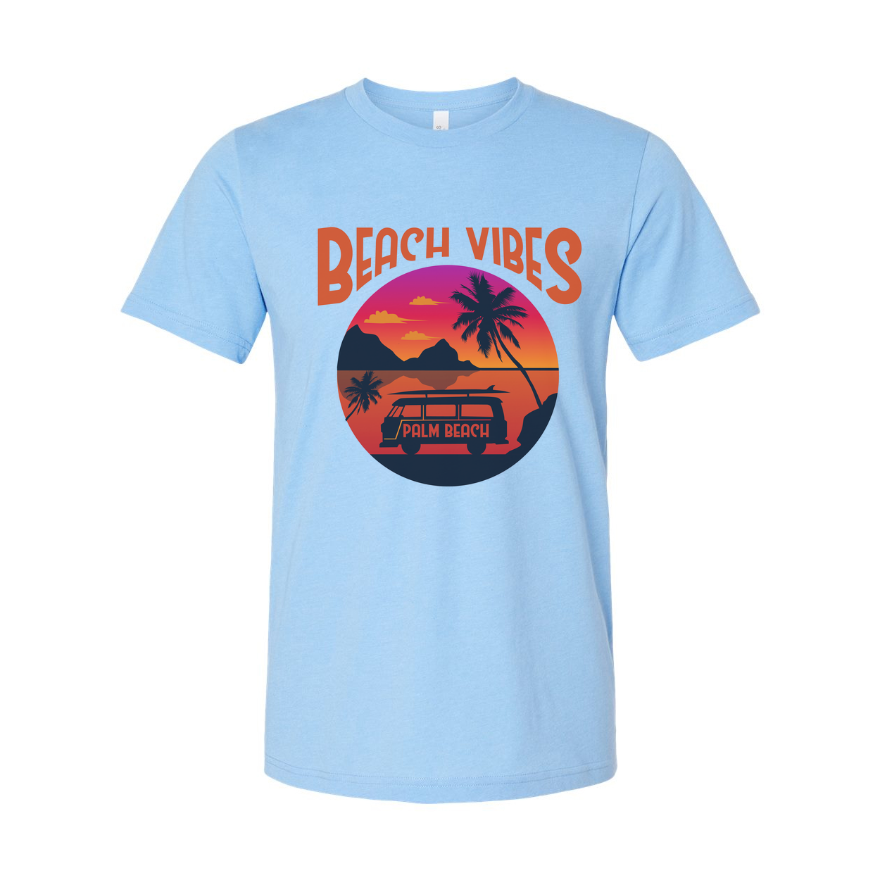 Beach Vibes Palm Beach Sunset Surfing Unisex Graphic Tee For Summer Beachwear And Casual Outdoor Wear