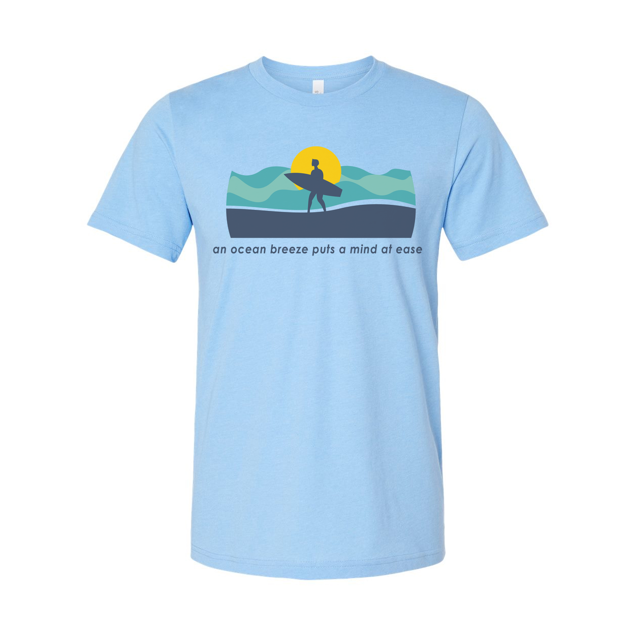 Surfer Graphic Unisex T Shirt With Ocean Waves And Sun Beach Vibes Casual Collection