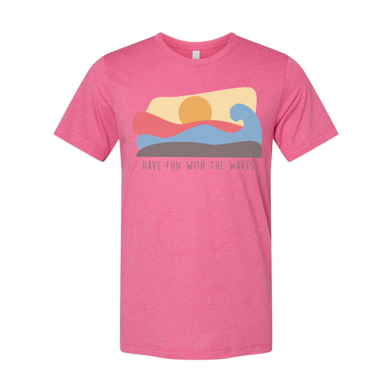 Unisex Surf Wave Graphic T Shirt With Pastel Sunset Have Fun With The Waves Motif