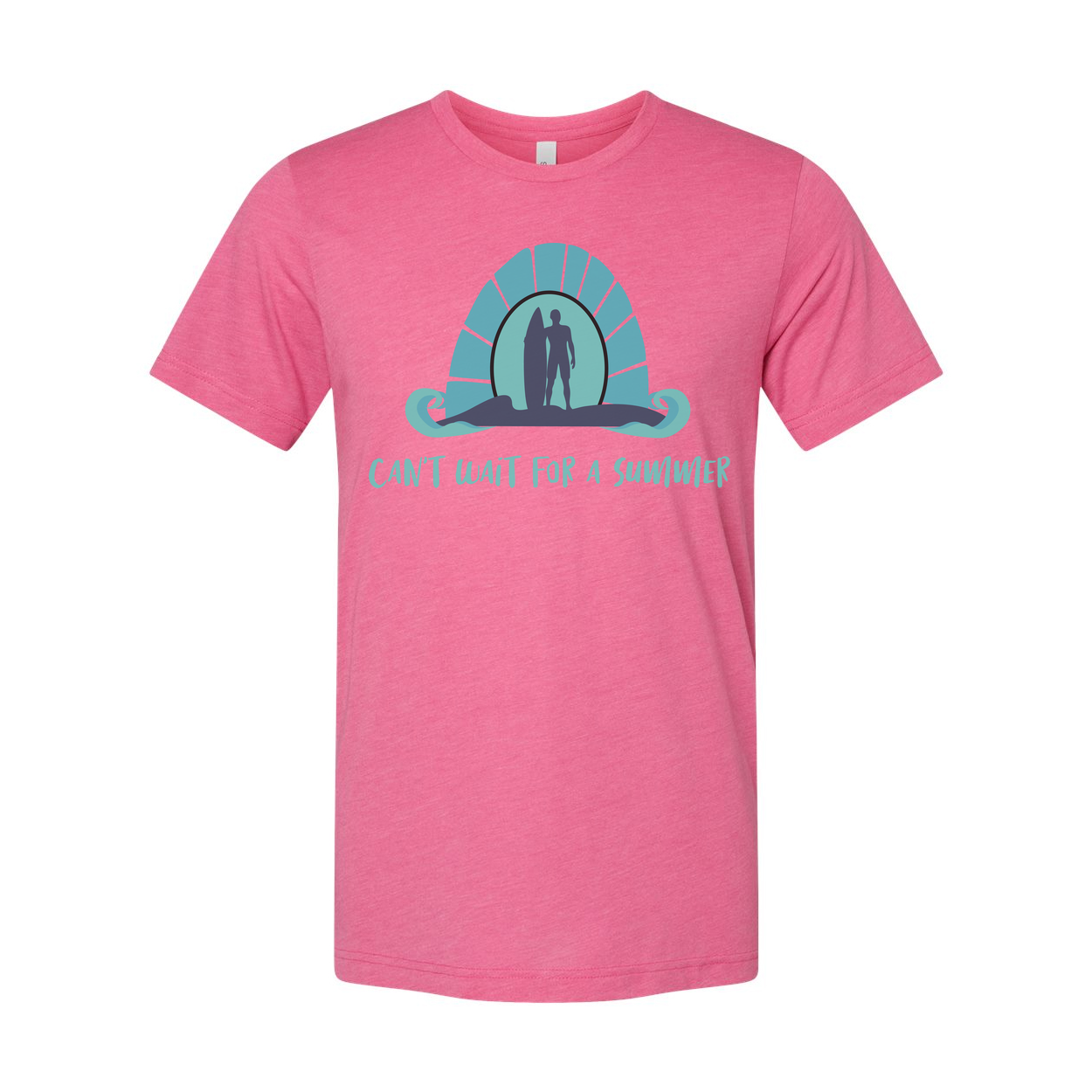 Unisex Surfing Graphic T Shirt With Wave Sunrise Design Can't Wait for a Summer Beachwear Essential
