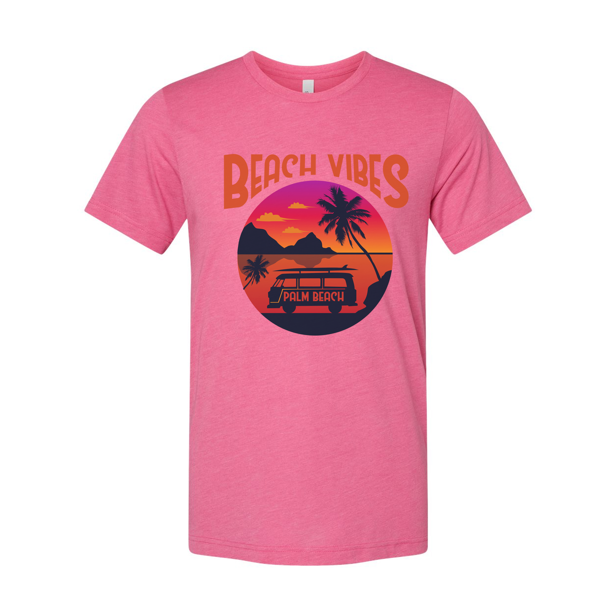 Beach Vibes Palm Beach Sunset Surfing Unisex Graphic Tee For Summer Beachwear And Casual Outdoor Wear