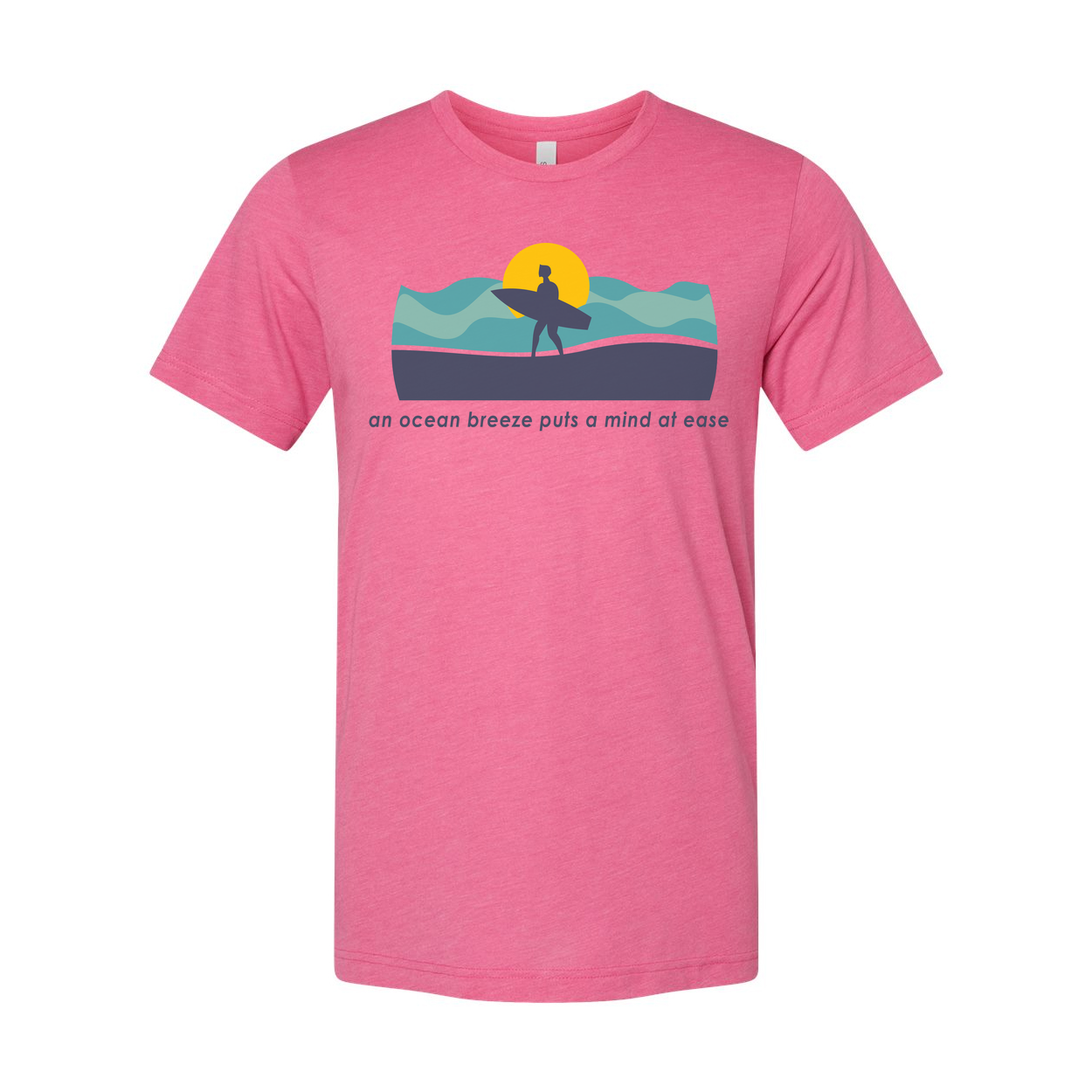 Surfer Graphic Unisex T Shirt With Ocean Waves And Sun Beach Vibes Casual Collection