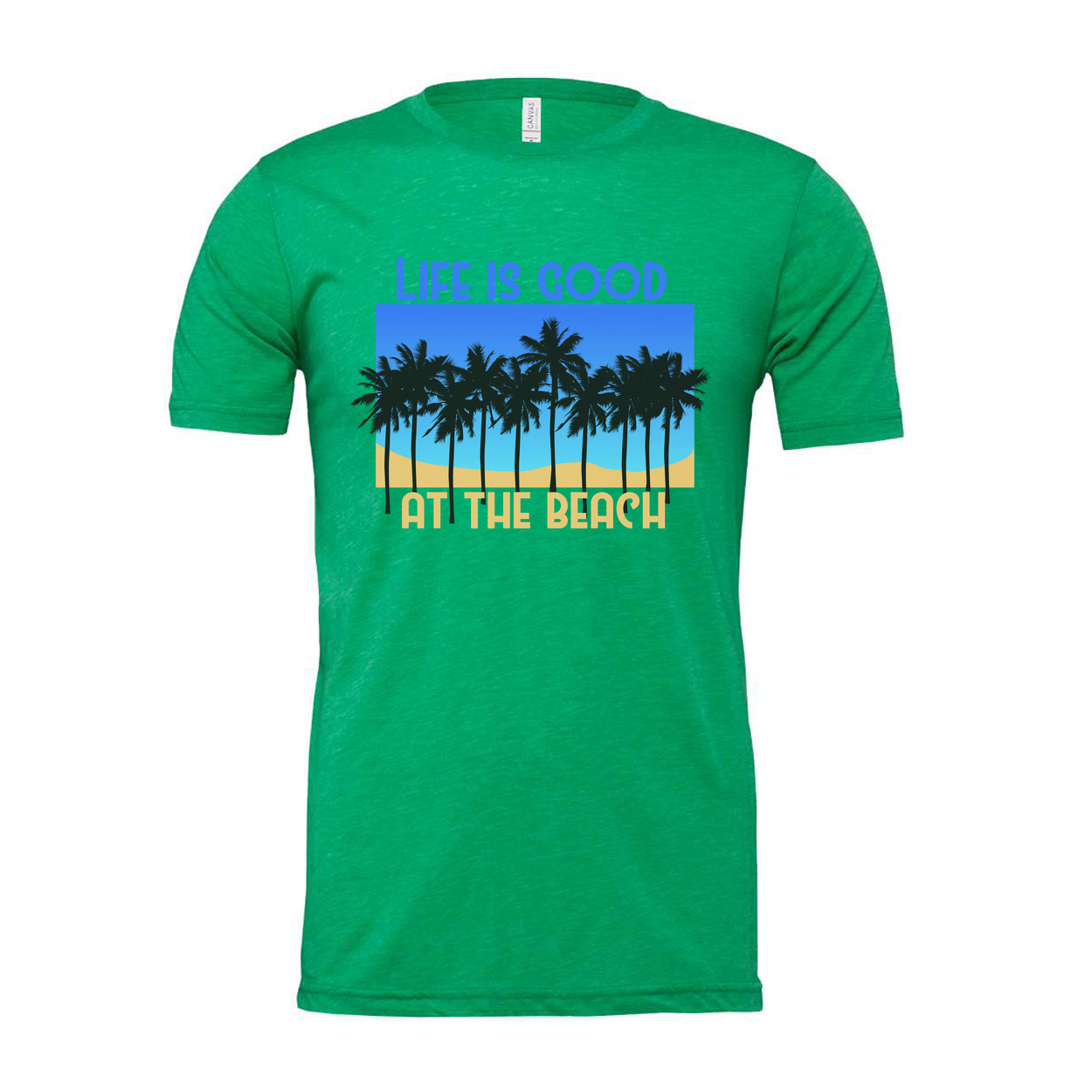 Life Is Good At The Beach Palm Tree Graphic Tee Unisex Casual Everyday Wear For Men And Women