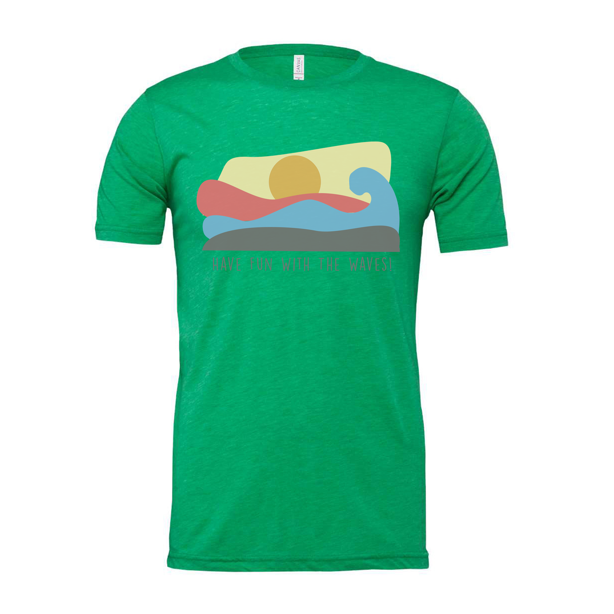 Unisex Surf Wave Graphic T Shirt With Pastel Sunset Have Fun With The Waves Motif