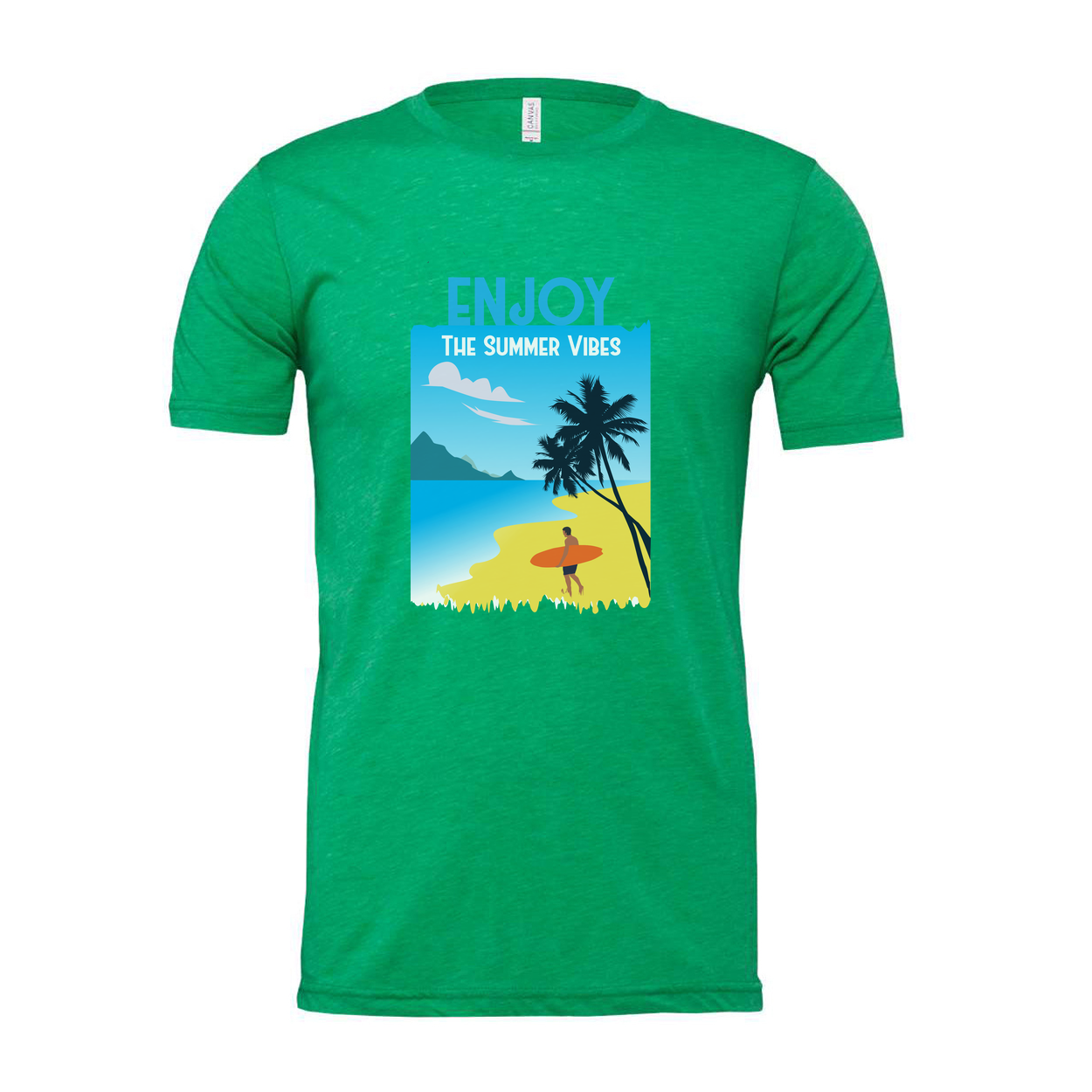 Unisex Surfing Graphic Tee With Beach Scene And Summer Vibes Artwork Design For Casual Wear
