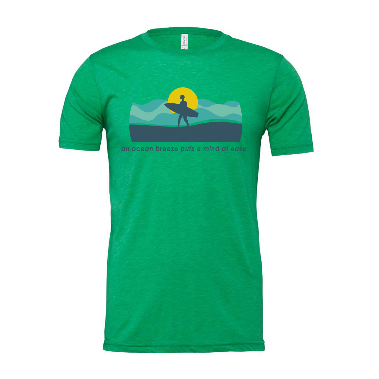Surfer Graphic Unisex T Shirt With Ocean Waves And Sun Beach Vibes Casual Collection