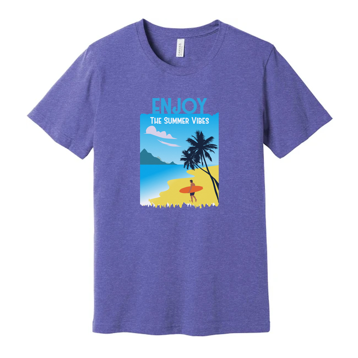 Unisex Surfing Graphic Tee With Beach Scene And Summer Vibes Artwork Design For Casual Wear