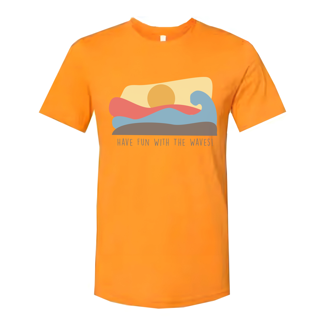 Unisex Surf Wave Graphic T Shirt With Pastel Sunset Have Fun With The Waves Motif