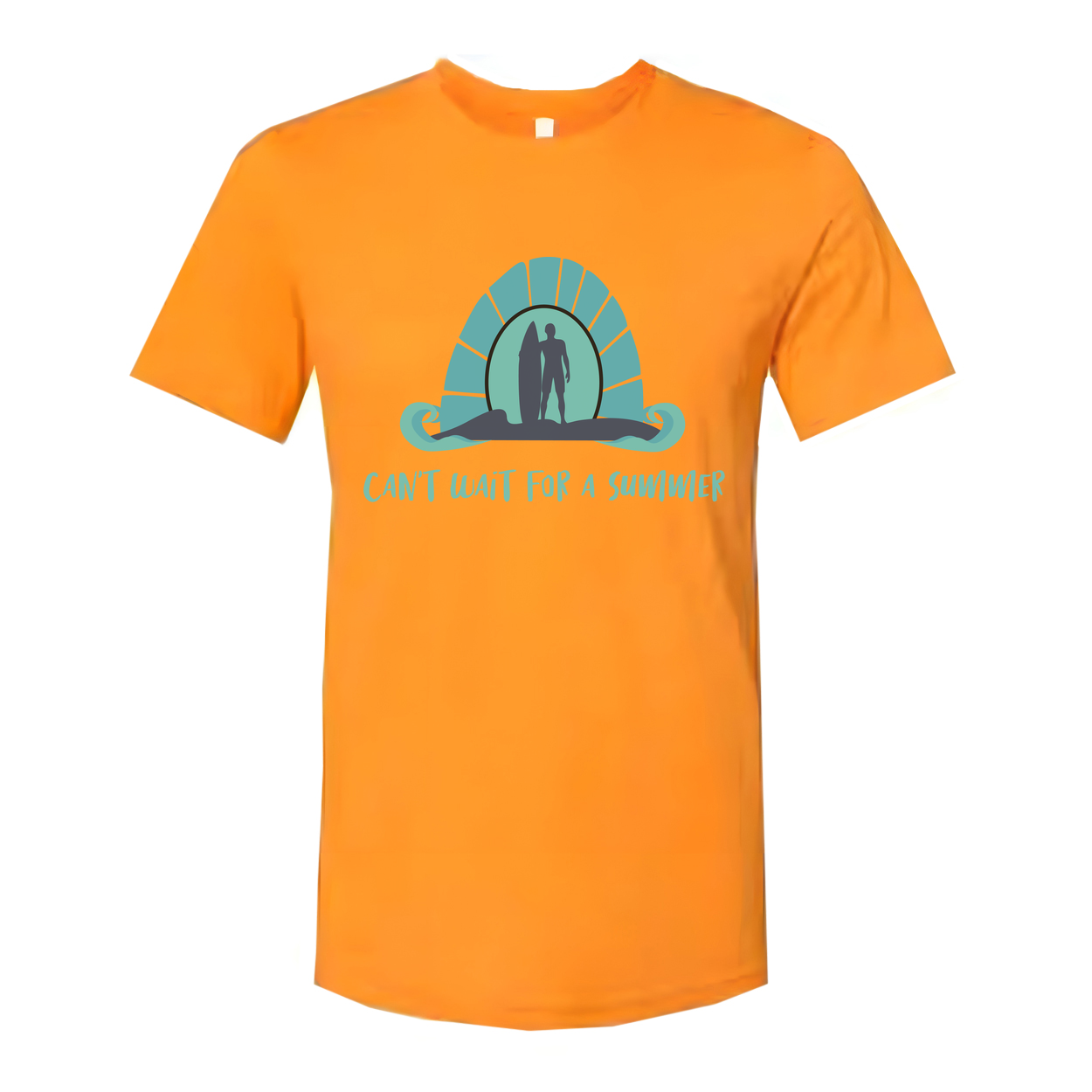 Unisex Surfing Graphic T Shirt With Wave Sunrise Design Can't Wait for a Summer Beachwear Essential