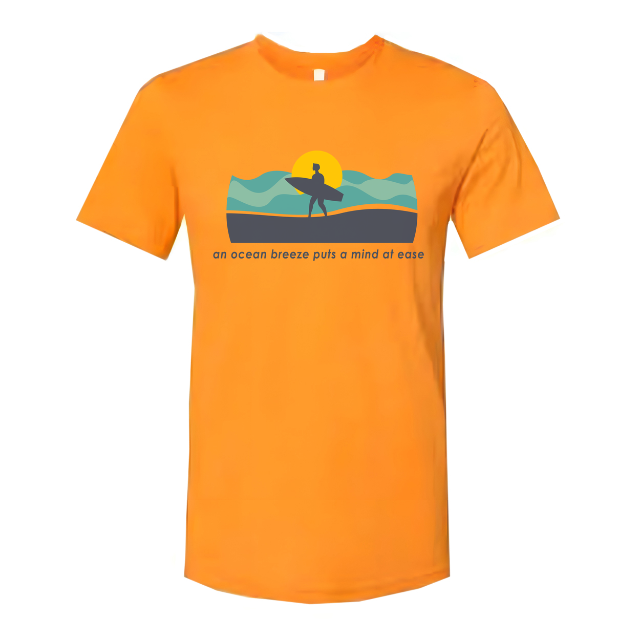 Surfer Graphic Unisex T Shirt With Ocean Waves And Sun Beach Vibes Casual Collection